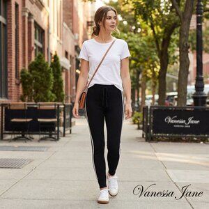 Aqua Cashmere Side Stripe Jogger Pants